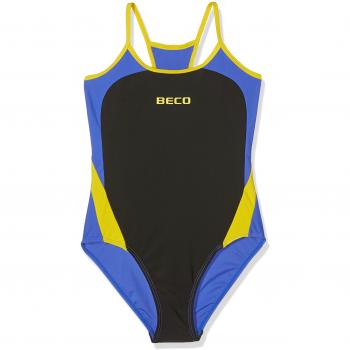 Beco – Bañador para niña de Basics, niña, Schwimmanzug-Basics, Negro/Azul, 116