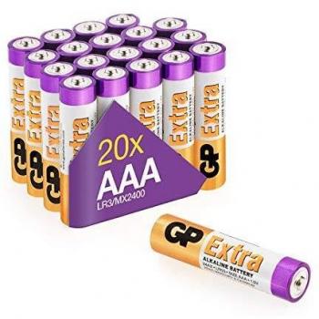 GP - Pack de 20 Pilas AAA Alcalinas | Capacidad y duración excepcional | 1,5V LR03 - Micro - MX2400-24A - AM4