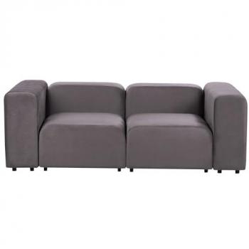 Sofá Modular 2 Plazas de Terciopelo Gris Oscuro Estilo Moderno Falsterbo