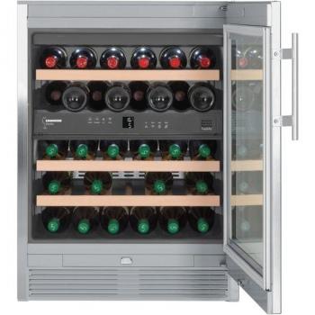 Vinoteca Liebherr WTES1672 para 34 botellas, con sistema de refrigeración eficiente, control electrónico de temperatura, estantes de madera, iluminación LED interior y diseño elegante en color negro