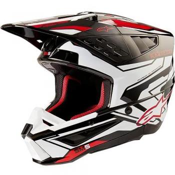 Alpinestars Casco de Cross S-M5 Action 2 Negro-Blanco-Rojo Talla L