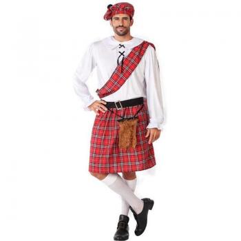 Disfraz de Escocés Blanco y Rojo para hombre