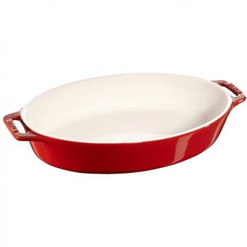 Staub - Fuente ovalada de cerámica resistente al horno con asas ergonómicas