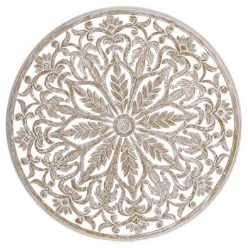 Decoración de Pared DKD Home Decor Blanco Romántico Acabado envejecido 90 x 2 x 90 cm