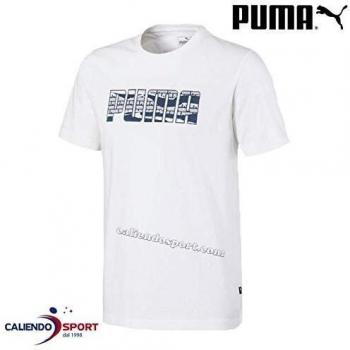 Puma Brand Graphic tee Camiseta, Hombre, White, S