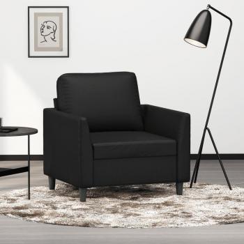 Sillón negro 60 cm en cuero sintético vidaXL127222