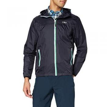 CMP Men's Lightweight Ripstop Rain Jacket with Hood - Anthracite - XXL