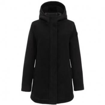 Colmar Women's Black Hooded Wool Blend Coat Size 42