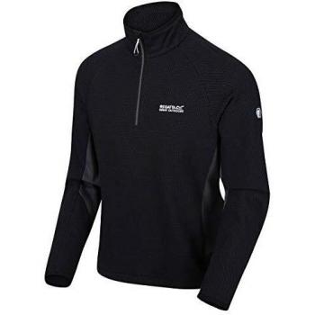 Regatta Highton-Forro Polar Bicolor con Media Cremallera Y Tejido Elástico Extol Fleece, Hombre, Black/Magnet, L
