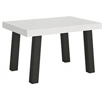 Mesa extensible 90x130/234 cm Puente Fresno Blanco Estructura Anthracita