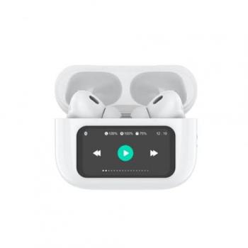 Auriculares Inalámbricos Bluetooth 5.4 con Pantalla Táctil, Modos de Reproducción, Ecualizador y Autonomía de 30 Horas - Color Blanco