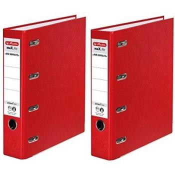 Carpeta Doble Herlitz maX.file Protect A4, Ancho de Lomo 70 mm, Color Rojo, para 2xA5 Horizontal