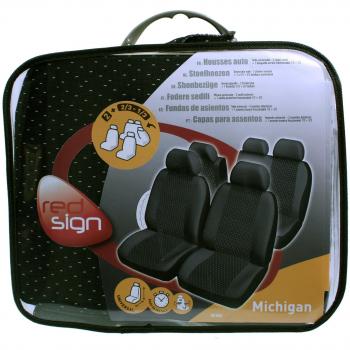 Funda de asiento universal RED SIGN Kit completo: 2 asientos (delanteros) + banqueta fraccionable (trasera) - Poliéster gris (Ref: 167 855)