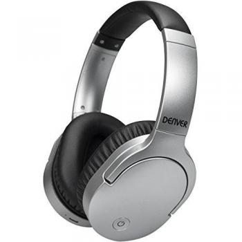 Denver Electronics BTN-207 Auriculares de Diadema Inalambricos Bluetooth, Manos Libres, Carga hasta 10 Horas, Plata