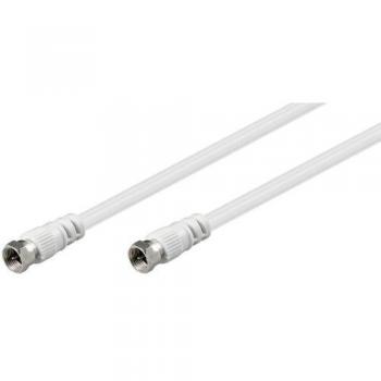 Cable Coaxial SAT F-Type 2.5m Blanco - Doble Apantallado (70 dB)