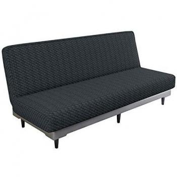 MAXIJIN Funda Elástica para Sofá Cama Funda para Sofá de Clic Clac 3 Plazas sin Brazos Protector de Muebles de Color Sólido para Sofá Plegable sin Reposabrazos