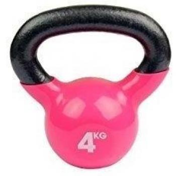 Fitness Mad Kettlebell  - Pesa rusa de ejercicio y fitness, color rosa, peso 4 kg