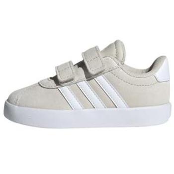 Zapatilla Unisex Bebé Adidas VL Court 3.0 Beige/Blanco con cierre de velcro