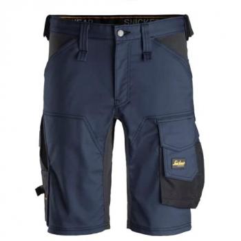 Snickers Workwear Pantalones Cortos Elásticos AllroundWork Azul Marino-Negro Talla 54
