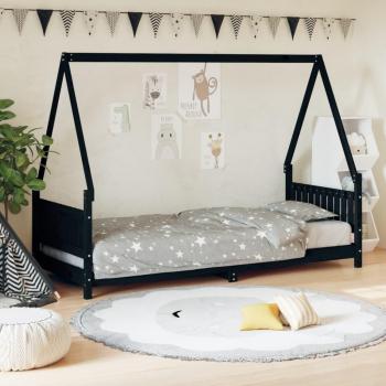Estructura de cama para niños madera de pino negro 80x200 cm Vidaxl
