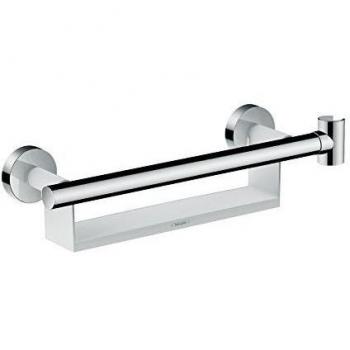 Hansgrohe 26328400 Unica Comfort Asidero con repisa y soporte de ducha, Blanco/Cromo