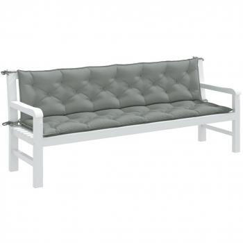 Cojines de Banco de Jardín 2 Piezas Mélange Gris Claro 200x50x7cm