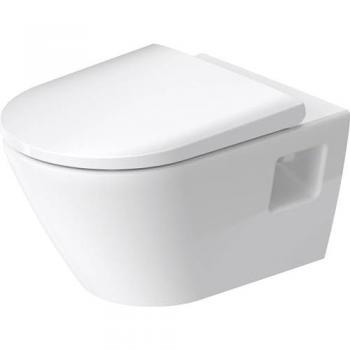 Duravit D-Neo WC Suspendido Rimless, Sin Borde, Salida Horizontal, 370x540x400mm, Color Blanco