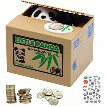 MOMMED Caja de Dinero Electrónica Panda - Caja de Dinero con Pata de Panda para Monedas - Hucha Divertida Pequeña Caja de Ahorros Eléctricos - Caja de Dinero - Caja de Dinero Panda