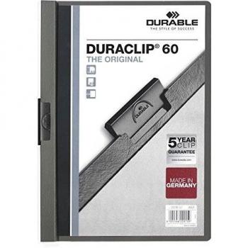 Durable 220957 Duraclip 60 - Carpeta para clasificar, 30 hojas A4, 25 unidades, color gris oscuro