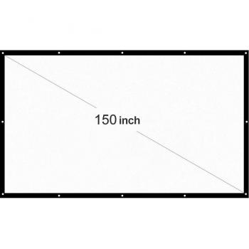 Pantalla de proyector portátil HD 150 pulgadas 16:9 blanca plegable para cine en casa y oficina