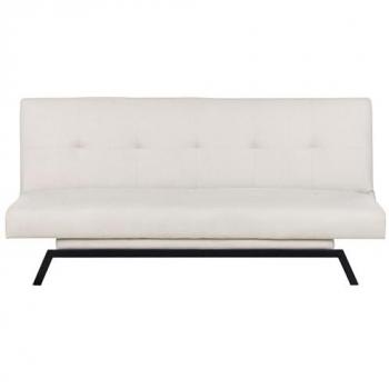 Sofá cama moderno 3 plazas tapizado en tela acolchada blanco crema Leeds