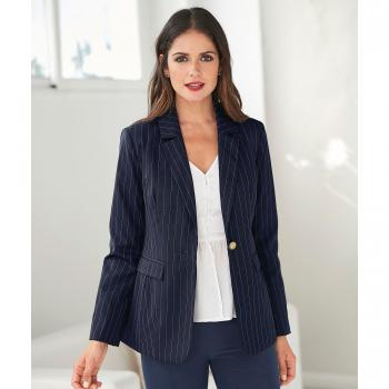 Americana rayas con solapas by VencaStyle,NAVY RAYAS,38
