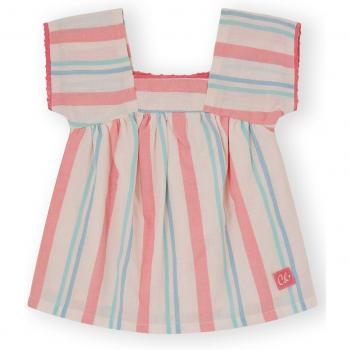 Vestido de bebé niña con escote cuadrado 100% algodón