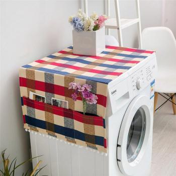 Cubierta Antipolvo a Cuadros Rojo/Negro para Microondas, Refrigerador y Lavadora - Protector Solar y Cubierta para Mesita de Noche y Toalla