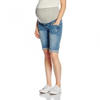 MAMALICIOUS MLALBA BERMUDA DENIM SHORTS N-pantalones cortos premamá Mujer    azul