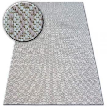 Alfombra de Cuerda Sisal Plano con Ojales Crema/Rosa 120x170 cm