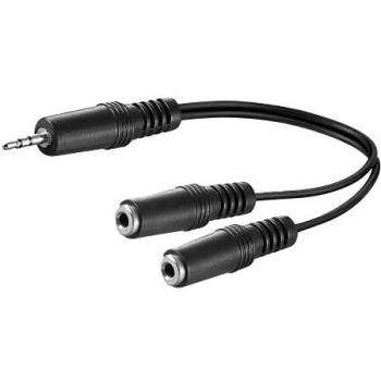3.5mm AV to Dual 3.5mm Stereo Jack Adapter Cable - 0.2m