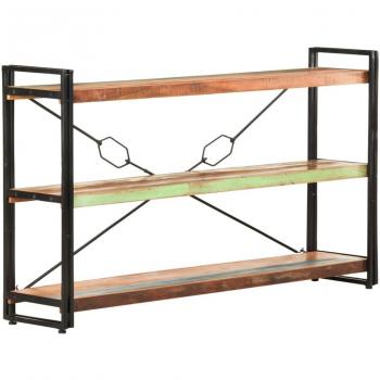 vidaXL 3-Tier Bookcase 140x30x80 cm Solid Reclaimed Wood