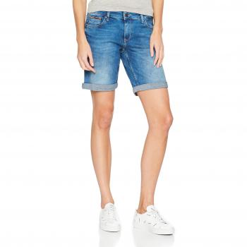 Tommy Jeans Mujer Classic Denim Longer  Pantalones cortos  skinny Azul