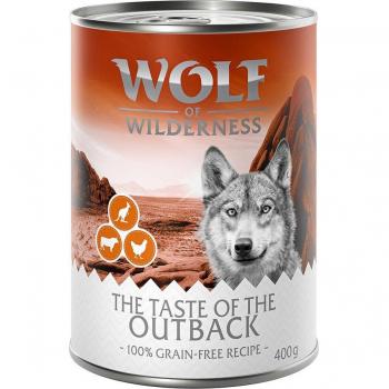 Wolf of Wilderness The Taste Of The Outback 24 x 400 g - Multipack - Chicken, Beef & Kangaroo Wet Dog Food
