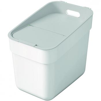 Cubo de Basura y Reciclaje Curver Ready To Collect 20L, Blanco, con Soporte para Pared o Puerta, Ideal para Cocina o Baño, 100% Reciclado