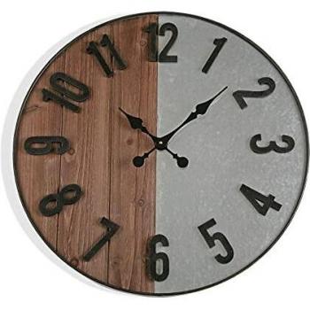 Reloj de Pared Metal Madera 60 cm
