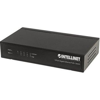 Intellinet 561228 5-Port Gigabit Ethernet PoE+ Switch, 4 x PSE Ports, IEEE 802.3at/af Power over Ethernet