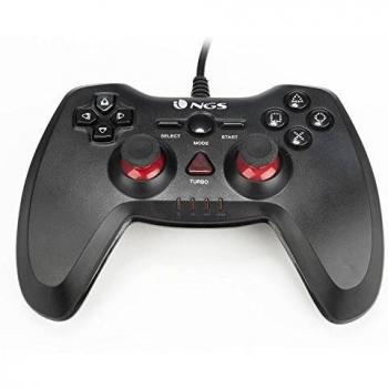 NGS Maverick - Mando para gaming con 12 botones, color: rojo y negro