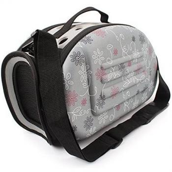 Badalink Bolsa de transporte para mascotas Transportín plegable para perro Portador Tela lona y Malla,Talla S Gris