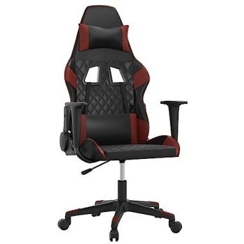 Silla Gaming Cuero Sintético Negro y Rojo Vino Tinto Vidaxl