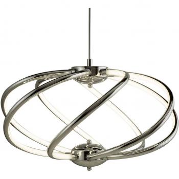 Lámpara colgante de metal cromado Bardot 405 bombillas 150cm LED