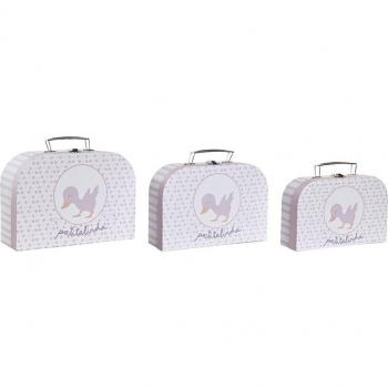 Set de tres maletines infantiles de cartón - Resistente y Ligero