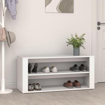 Zapatero blanco de madera multicapa 100x35x45 cm