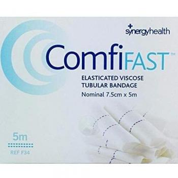 COMFIFAST ELASTICATED VISCOSE TUBULAR BANDAGE BLUE LINES 7.5CMX5M